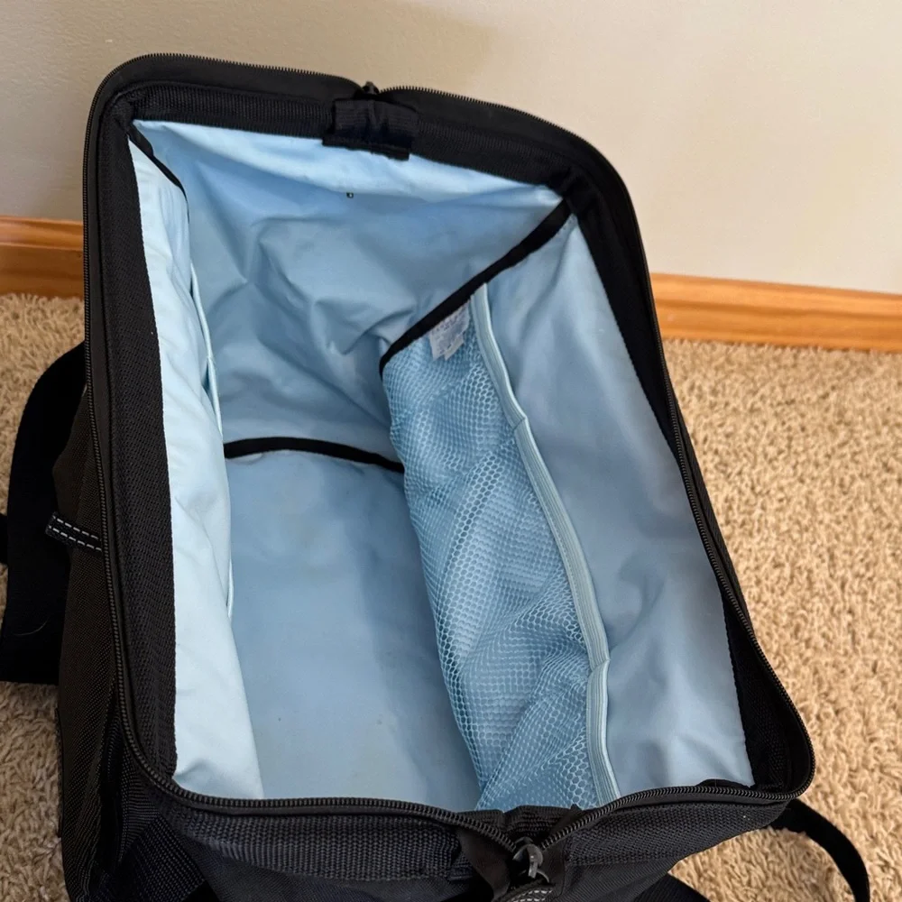 Vintage Lands End Charcoal Black Diaper Bag Wide-mouth Medium Duffle